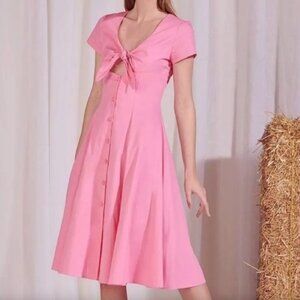 Staud Womens Alice Tie Front Dress In Pink Size 0